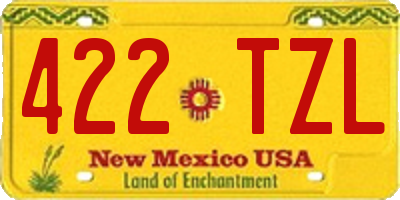 NM license plate 422TZL