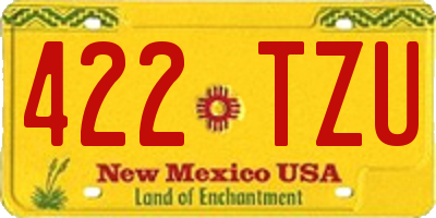 NM license plate 422TZU