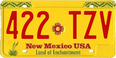 NM license plate 422TZV