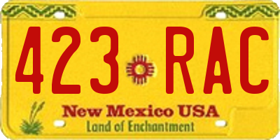 NM license plate 423RAC
