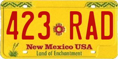 NM license plate 423RAD