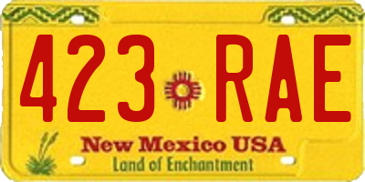 NM license plate 423RAE