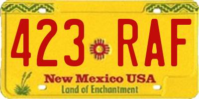 NM license plate 423RAF