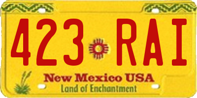 NM license plate 423RAI