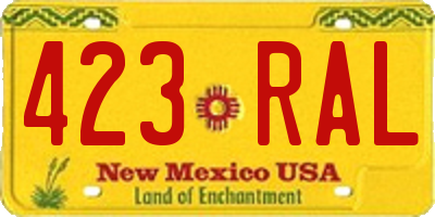 NM license plate 423RAL