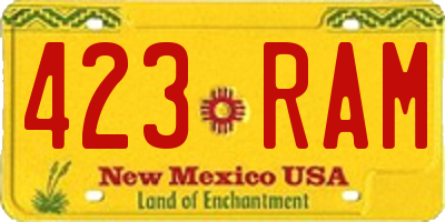 NM license plate 423RAM