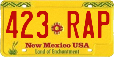 NM license plate 423RAP
