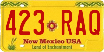 NM license plate 423RAQ