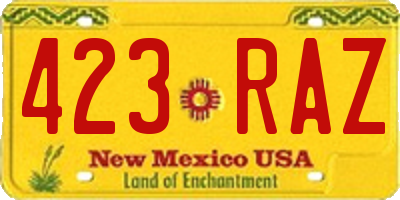 NM license plate 423RAZ