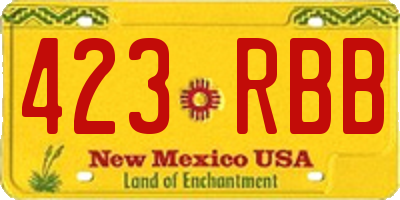 NM license plate 423RBB