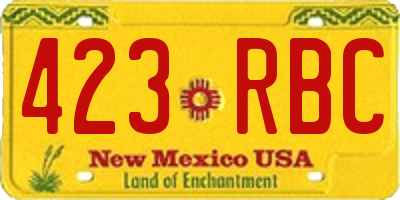NM license plate 423RBC