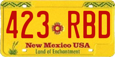 NM license plate 423RBD