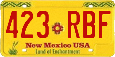 NM license plate 423RBF