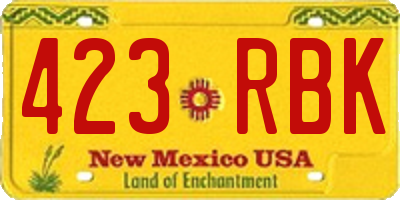NM license plate 423RBK