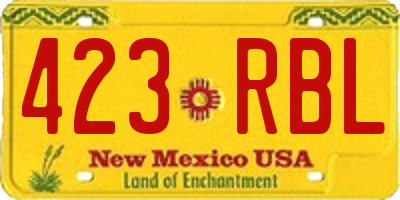 NM license plate 423RBL