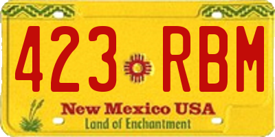 NM license plate 423RBM