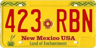 NM license plate 423RBN