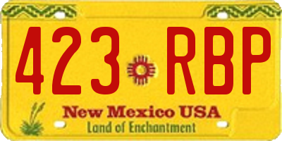 NM license plate 423RBP