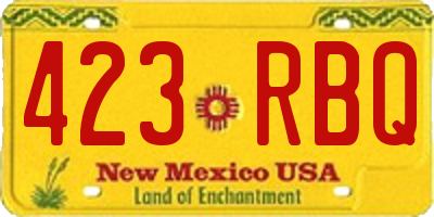 NM license plate 423RBQ