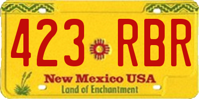 NM license plate 423RBR