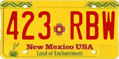 NM license plate 423RBW