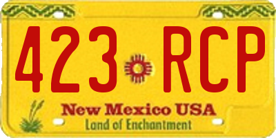 NM license plate 423RCP