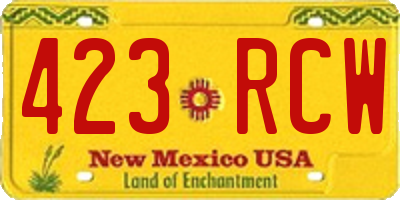 NM license plate 423RCW