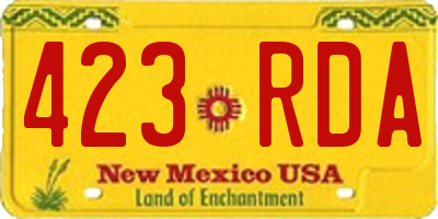 NM license plate 423RDA