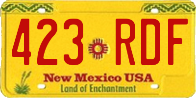 NM license plate 423RDF