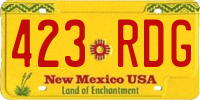 NM license plate 423RDG