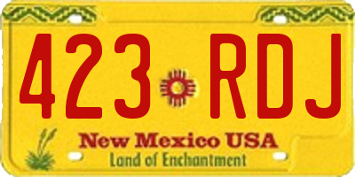 NM license plate 423RDJ