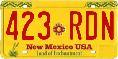 NM license plate 423RDN