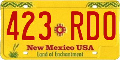 NM license plate 423RDO