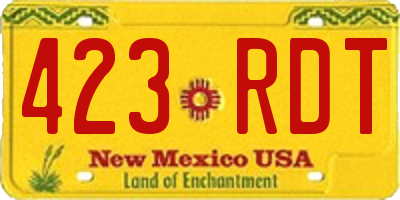 NM license plate 423RDT