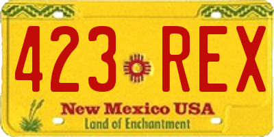 NM license plate 423REX