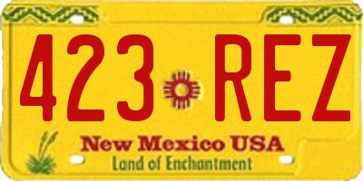 NM license plate 423REZ