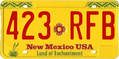 NM license plate 423RFB