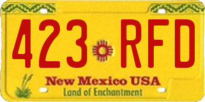 NM license plate 423RFD