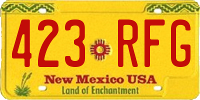 NM license plate 423RFG