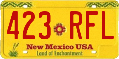 NM license plate 423RFL
