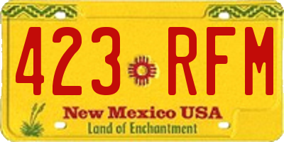 NM license plate 423RFM