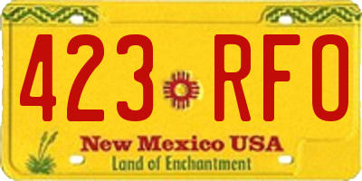 NM license plate 423RFO