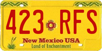 NM license plate 423RFS