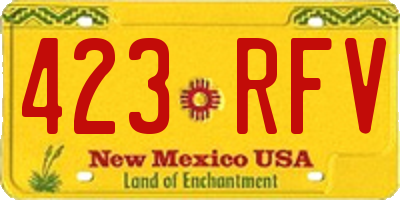 NM license plate 423RFV