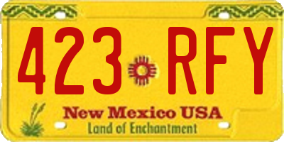 NM license plate 423RFY