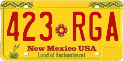 NM license plate 423RGA