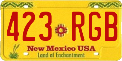 NM license plate 423RGB