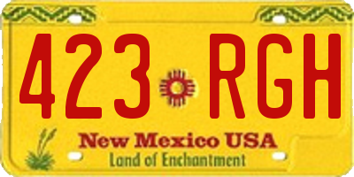 NM license plate 423RGH