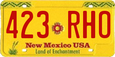 NM license plate 423RHO