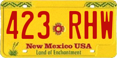 NM license plate 423RHW
